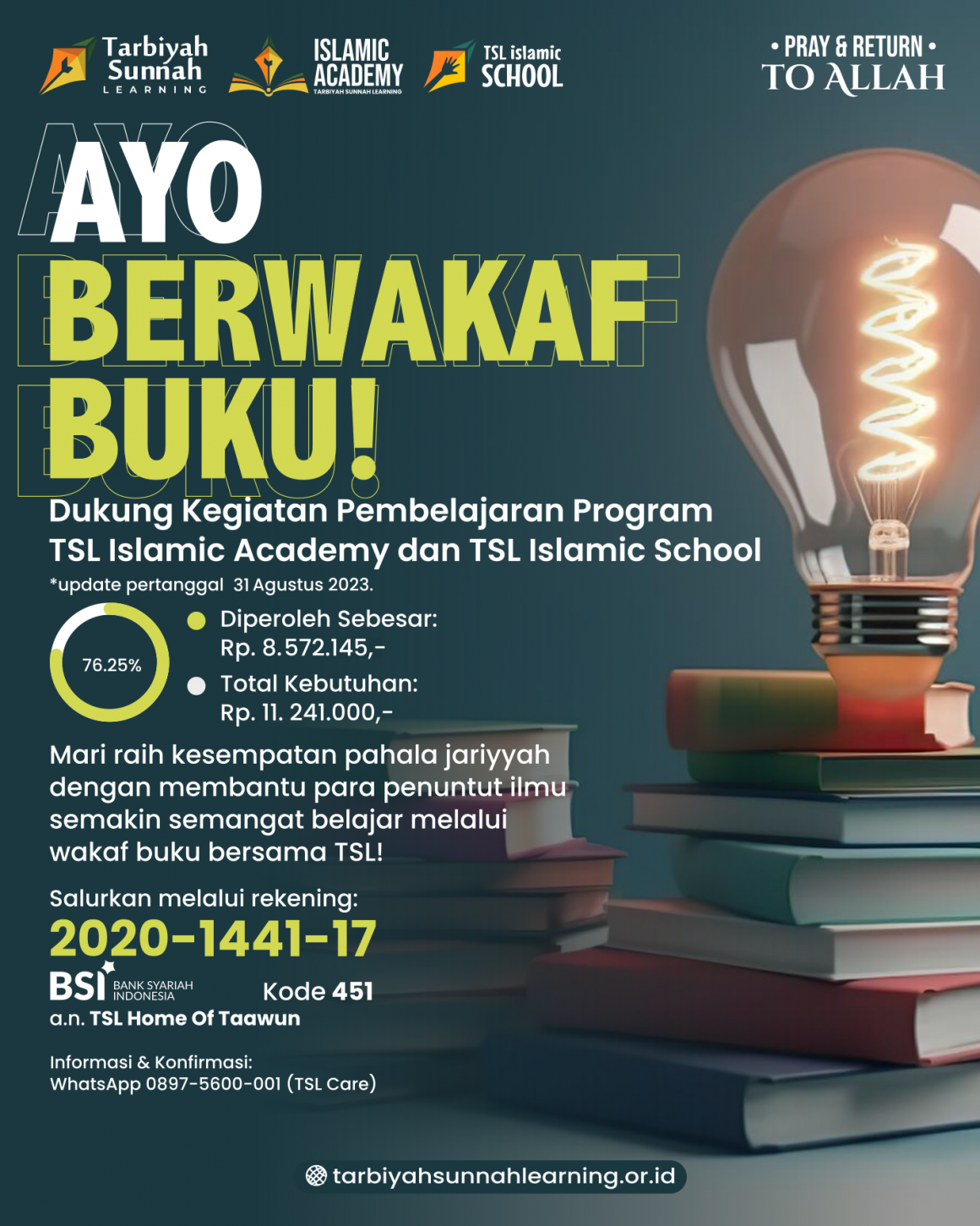 Yuk Berwakaf Buku! Program TSL Islamic Academy dan TSL Islamic School